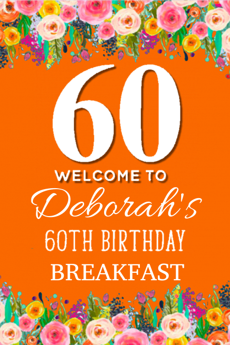 Birthday Welcome Signal Template PosterMyWall photograph regarding Welcome Sign Template named Birthday Welcome Indicator Template PosterMyWall